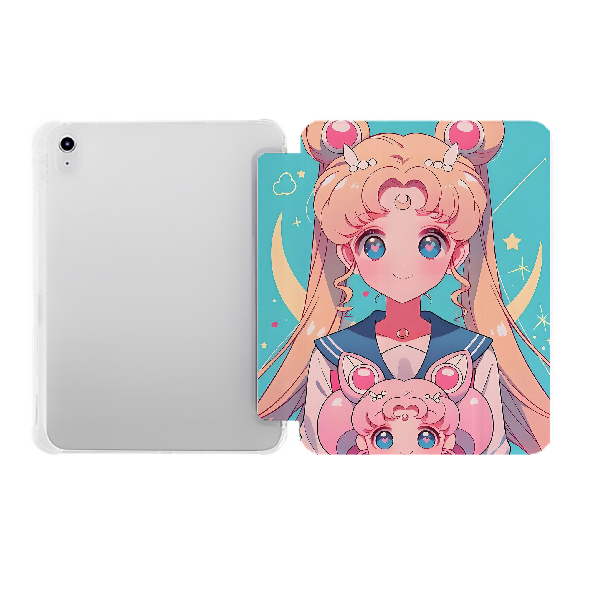 （画像用） 美少女戦士セーラームーン Sailor Moon IPad ケース ペン収納付き 三つ折りスタンド PUレザー×シリコン 対応機種9.5/10.5/10.9インチ